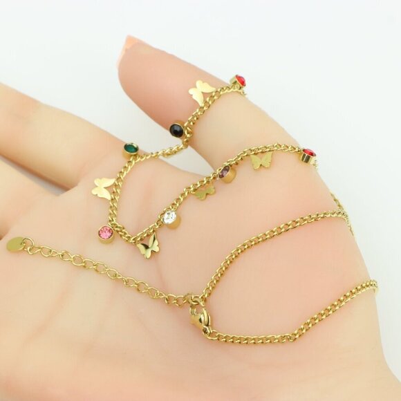 Colorful Charm Yellow Necklace with Gold Plated Chain, XPNL0371 - Picture 3 of 11